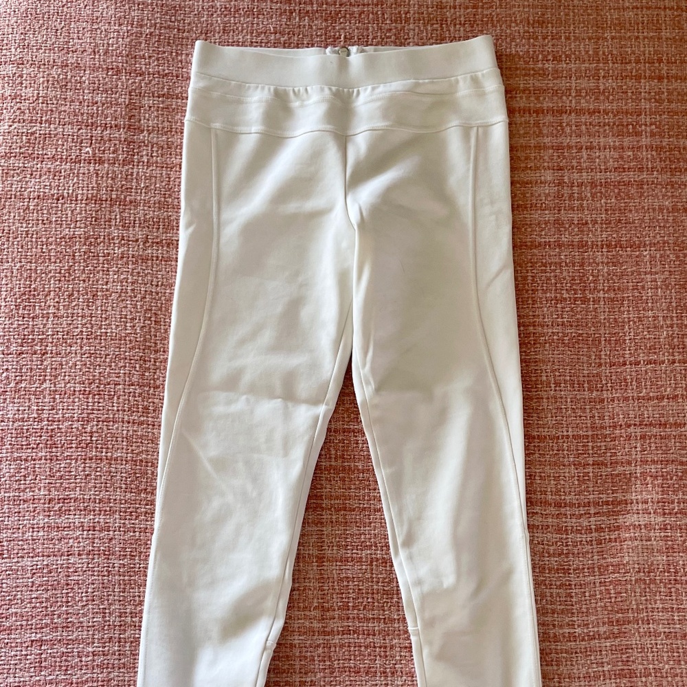 Givenchy Paris White Zip Cropped Leggins Exposed Zipper Size 38